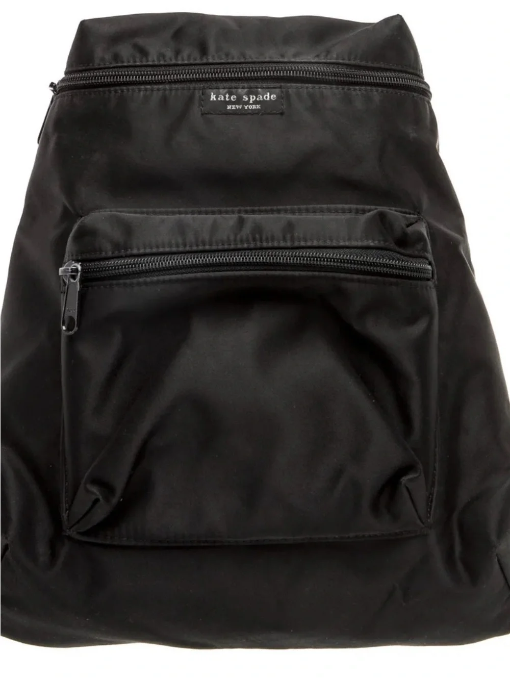 kate spade black nylon backpack with front zip pocket. Perfect condition!
